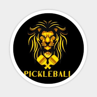 Pickleball man , cool pickleball design with Lion head, paddle Magnet